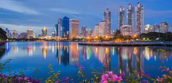 Bangkok Paysage Ville Nuit Fleures Fleuve